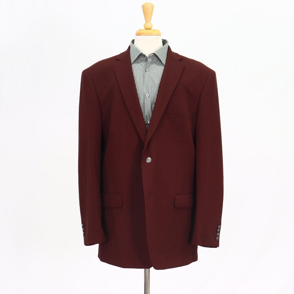 Pierre Loren 46L Brown Solid 2-Button Sport Coat Blazer Jacket T289